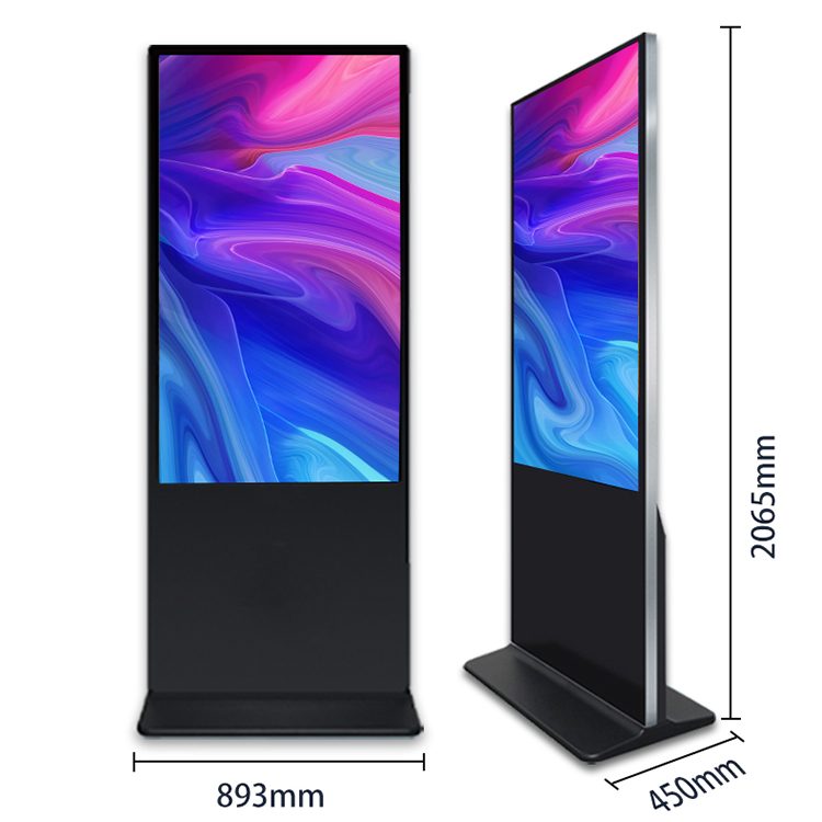 floor-standing digital signage kiosk dimensions 893x450x2065mm OEM